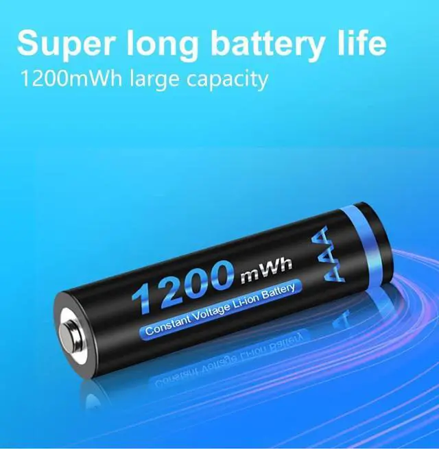 Alt view image 6 of 7 - CITYORK 1.5v AAA 1200mWh Lithium Rechargeable Batteries 8 Pack