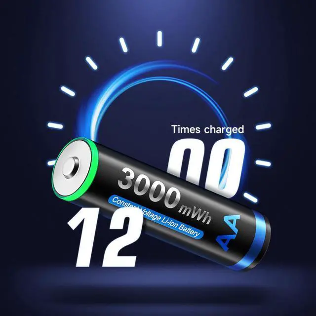 Alt view image 4 of 7 - CITYORK 1.5v AA 3000mWh Lithium Rechargeable Batteries 8 Pack