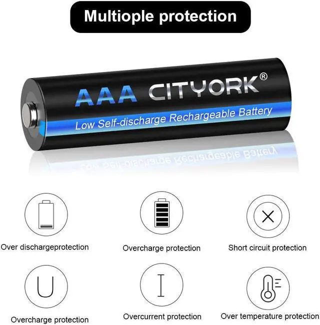 Alt view image 7 of 7 - CITYORK 16 Pack 1.2V Ni-MH AAA 1100mah Rechargeable Battery for Solar Lights, Remote Controller, Electric Toys