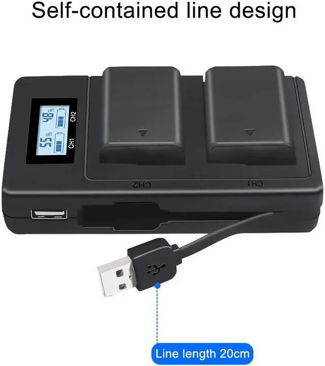 Alt view image 2 of 7 - CITYORK W126S NP-W126 Camera Battery Charger LCD Dual Charger for Fujifilm Fuji X-Pro1 X100F XPRO1 X-A1 HS50EXR XT1 X-T2 HS30EXR (Powerbank Feature)