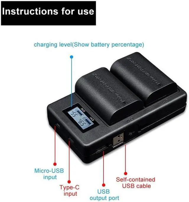 Alt view image 6 of 7 - CITYORK LP E8 Camera Battery Charger LCD Dual Charger for Canon EOS 550D 600D 650D 700D X4 X5 X6i X7i T2i T3i T4i T5i