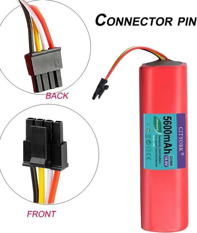 Alt view image 4 of 6 - CITYORK Replacement Battery for Xiaomi  Vacuum Robot Cleaner Roborock E4 S4 S5 S6 S7,5600mAh