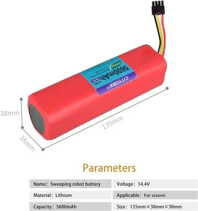 Alt view image 6 of 6 - CITYORK Replacement Battery for Xiaomi  Vacuum Robot Cleaner Roborock E4 S4 S5 S6 S7,5600mAh