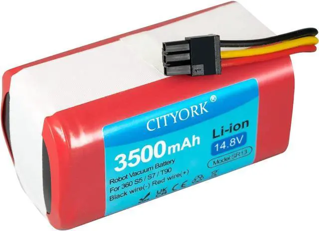 Alt view image 7 of 7 - CITYORK Replacement Battery for 360 S5 S7 T90 LiDAR Robot Vacuum,14.8v 3500mAh