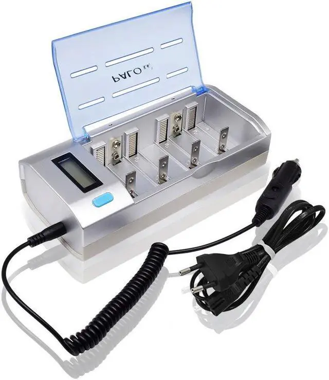 Main image of Universal AA AAA C D 9V Battery Charger, LCD Smart Individual Charger with Discharge Function Fast Charging for AA AAA C D 9V Ni-MH Ni-CD Rechargeable Batteries