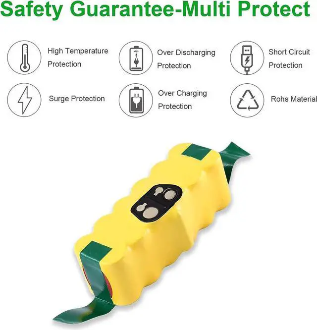 Alt view image 4 of 6 - 3500mAh 14.4V Replacement Battery for iRobot Roomba R3 500 510 520 530 532 535 540 545 550 552 555 560 562 581 585 595 600 610 620 630 631 650 660 700 760 770 780 790 800 870 880 900
