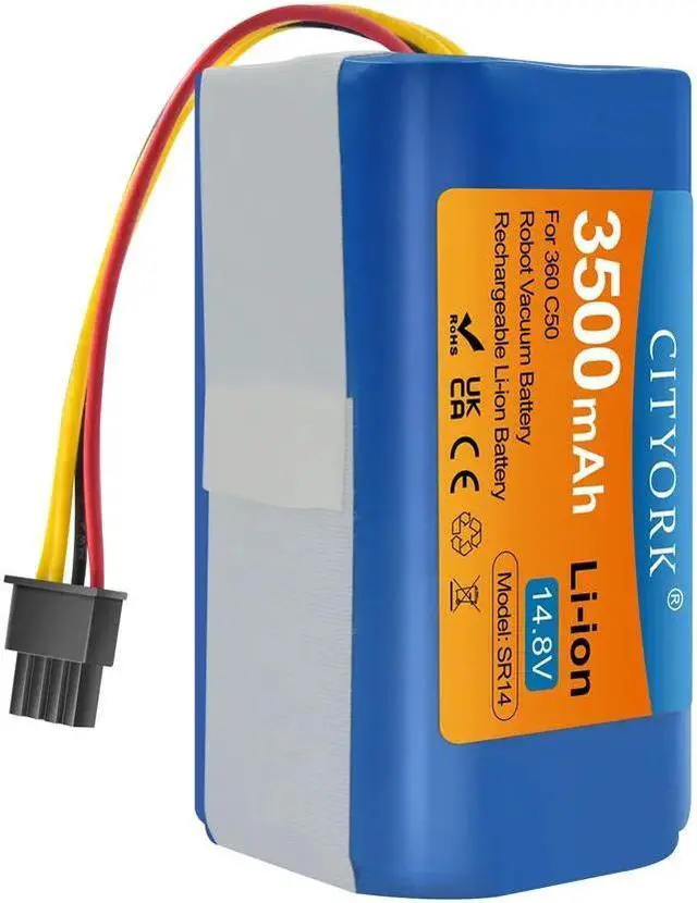 Alt view image 2 of 7 - CITYORK 14.8v 3500mAh Replacement Battery For 360 C50 Robotic Vacuum Cleaner Replacement Batteries Spare Parts 360 c50 Battery