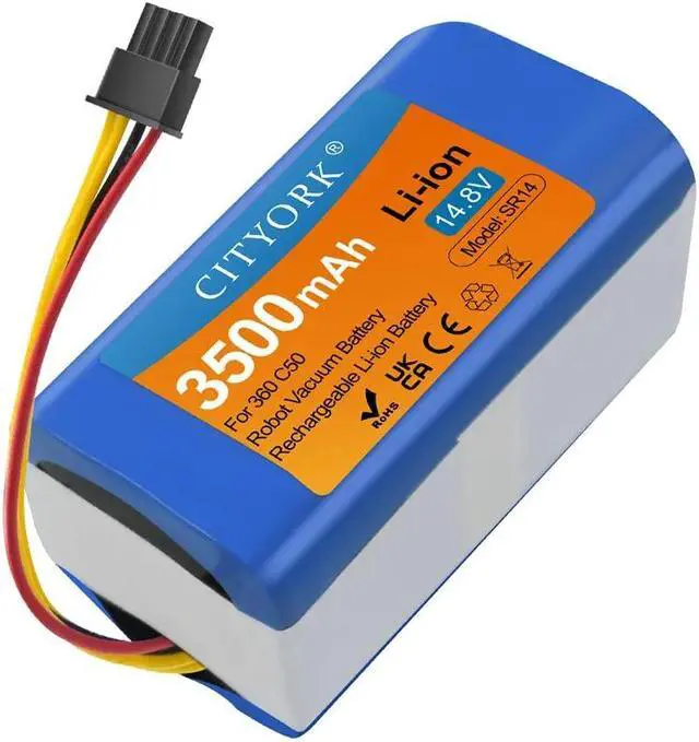 Alt view image 5 of 7 - CITYORK 14.8v 3500mAh Replacement Battery For 360 C50 Robotic Vacuum Cleaner Replacement Batteries Spare Parts 360 c50 Battery