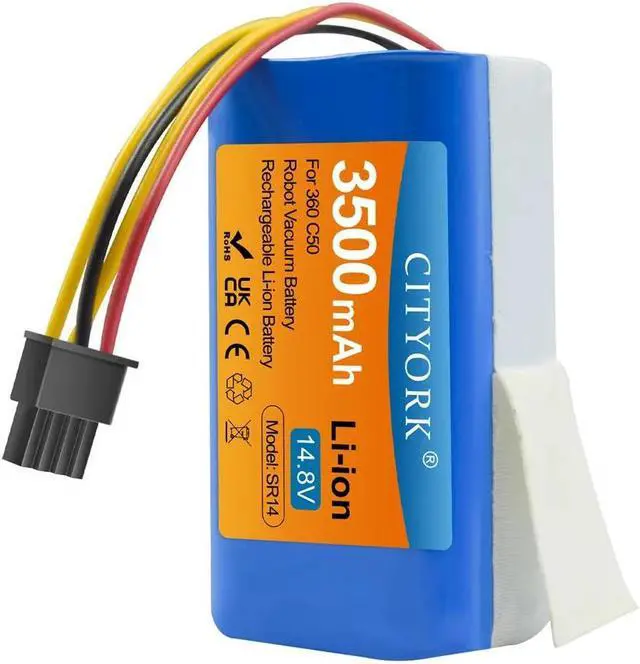 Alt view image 4 of 7 - CITYORK 14.8v 3500mAh Replacement Battery For 360 C50 Robotic Vacuum Cleaner Replacement Batteries Spare Parts 360 c50 Battery
