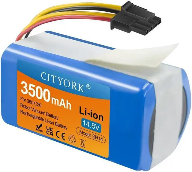 Alt view image 7 of 7 - CITYORK 14.8v 3500mAh Replacement Battery For 360 C50 Robotic Vacuum Cleaner Replacement Batteries Spare Parts 360 c50 Battery