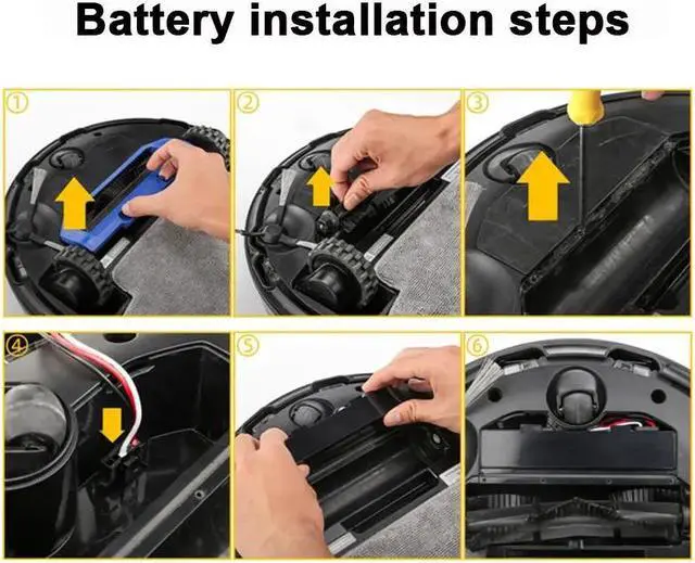 Alt view image 5 of 7 - CITYORK14.8V Sweeping  Battery For Haier JX37 Xiaomi Mijia STYTJ02YM VIOMI V2 Pro VRVCLMB21B Vacuum Cleaner