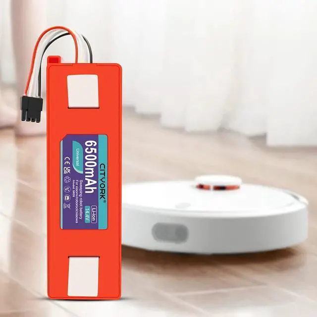 Alt view image 7 of 7 - CITYORK 14.4V 6500mAh Li-ion Replacement Battery for Xiaomi Mijia Roborock S5 S6 S7 S50 S51 S55 Series E20 E25 E35