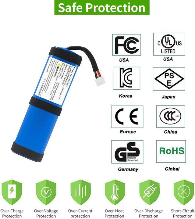 Alt view image 2 of 7 - CITYORK 5200mAh 7.4V Replacement Battery for JBL Xtreme 2, Xtreme 3, for JBL Xtreme 2 XTREME2BLKAM XTREME2BLUAM 2INR19 66-2 SUN-INTE-103 with Tools