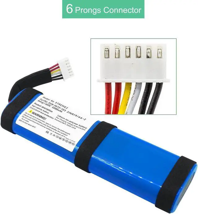 Alt view image 4 of 7 - CITYORK 5200mAh 7.4V Replacement Battery for JBL Xtreme 2, Xtreme 3, for JBL Xtreme 2 XTREME2BLKAM XTREME2BLUAM 2INR19 66-2 SUN-INTE-103 with Tools