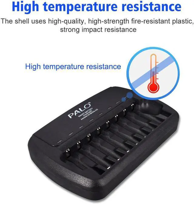 Alt view image 6 of 7 - CITYORK 8 Bay AA AAA Battery Charger Independent Slot for 1.2V Double A and Triple A Ni-MH Rechargeable Batteries