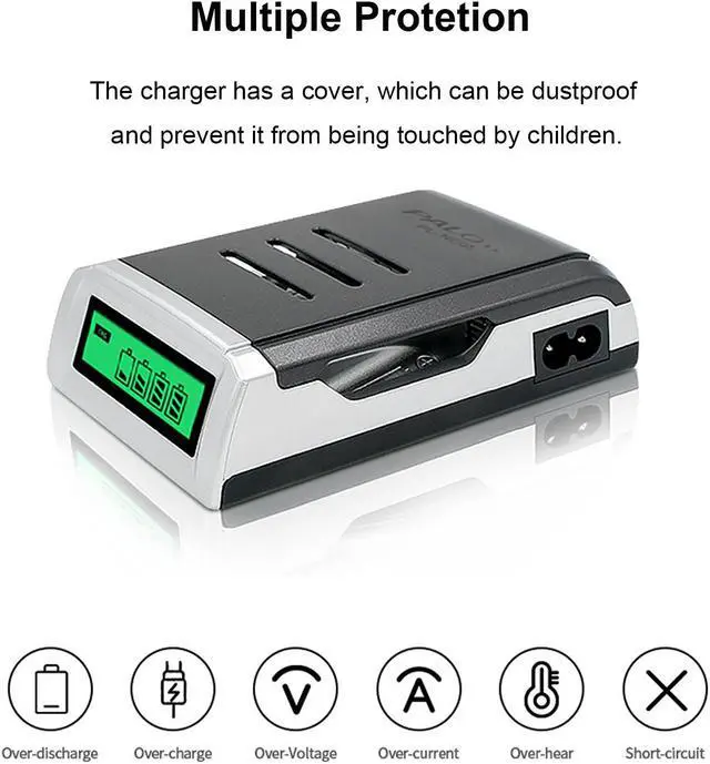 Alt view image 5 of 7 - CITYORK 4 Bay LCD Smart Charger with AA AAA Rechargeable Battery, 8 Pack AA 3000mAh Rechargeable Battery