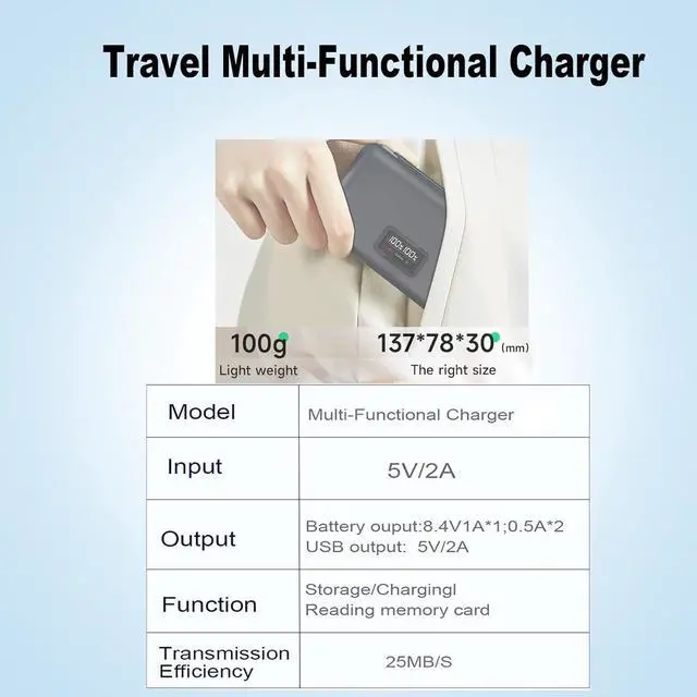 Alt view image 7 of 7 - CITYORK ENEL15 / ENEL15a LCD charger - Built-in USB cable charger with Type C port for Nikon EN-EL15a Z7II Z7 Z6II Z6 D850 D750 D610 D600 D500 D7500 D7200 D7100 D7000 D810A D810 D800E D800