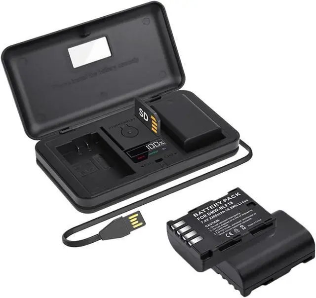 Main image of CITYORK 2 Pack 7.2v 2200mAh DMW-BLF19E DMW-BLF19 Batteries with Battery Charging Storage Box for Panasonic Lumix GH3 GH4 GH5 G9 DMC-GH3K DC-GH5GK