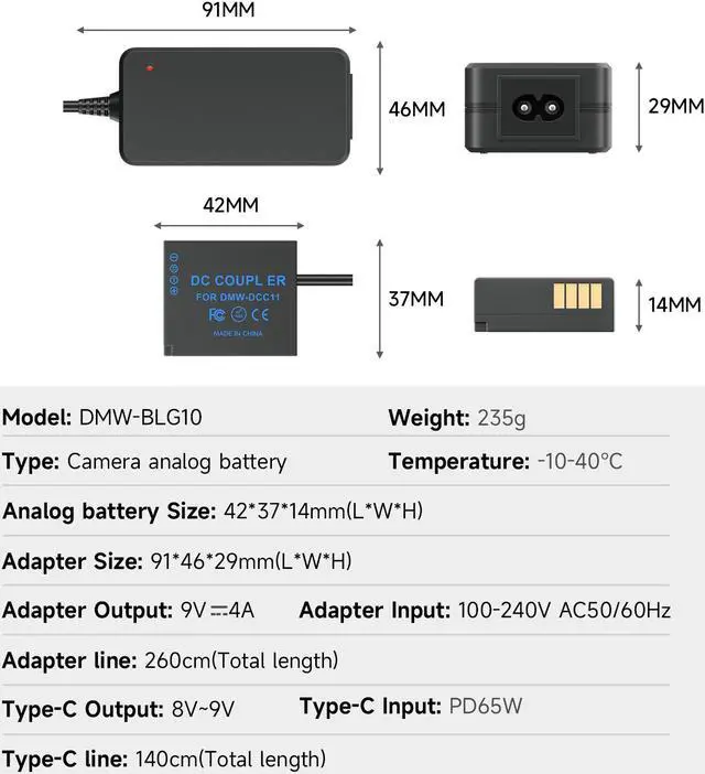Alt view image 7 of 7 - CITYORK DMW-DCC11  Dummy Battery Coupler Power Connector (DMW-BLE9 DMW-BLG10 Dummy Battery Replacement) for Lumix DMC-GF6 DMC-GF5 DMC-GF3 DMC-S6 DMC-GX7 DMC-LX100 GX80 GX85 GX85CGK GX85K GX7 MARKII Ca