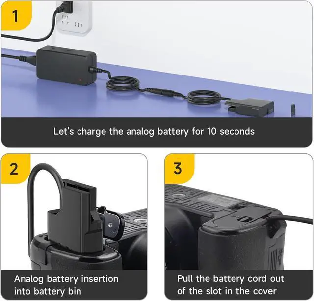 Alt view image 7 of 7 - CITYORK EH-5a PW20 AC Power Supply Adapter EN-EL14 Dummy Battery EP-5A DC Coupler Kit for Nikon D3500 D3200 D5100 D5200 D5300 D5500 D5600 D3100 D3300 D3400
