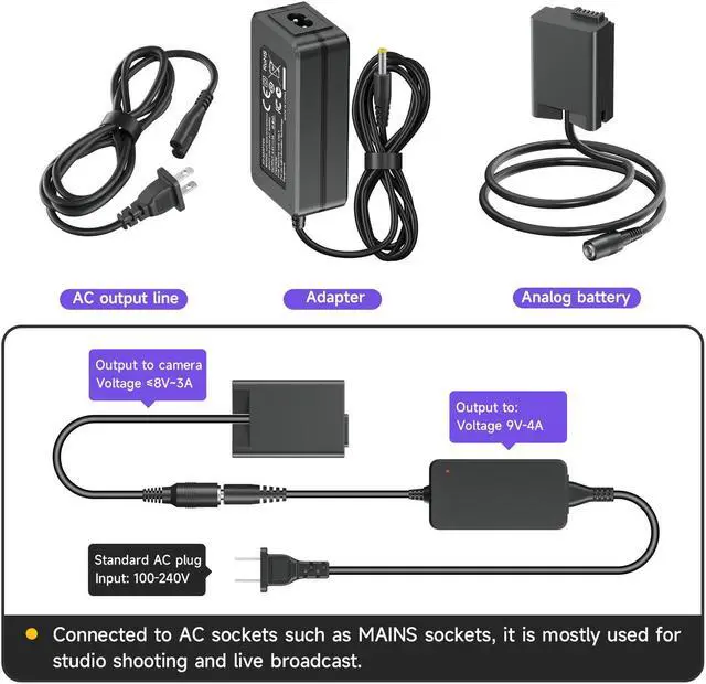 Alt view image 3 of 7 - CITYORK EN-EL25 Dummy Battery USB Type-C EN-EL25a AC Power Supply Adapter Connector for Nikon Z30 Z50 ZFC Camera
