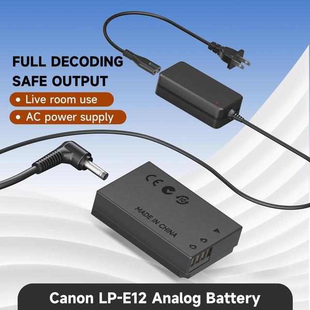 Alt view image 2 of 7 - CITYORK ACK-E12 AC Power Adapter DR-E12 DC Coupler LP-E12 LPE12 Dummy Battery Kit for Canon EOS M200,EOS M50,EOS M50 Mark ii,EOS M100,EOS M,EOS M2,EOS M10,Kiss M,Kiss M2 Mirrorless Digital Cameras.