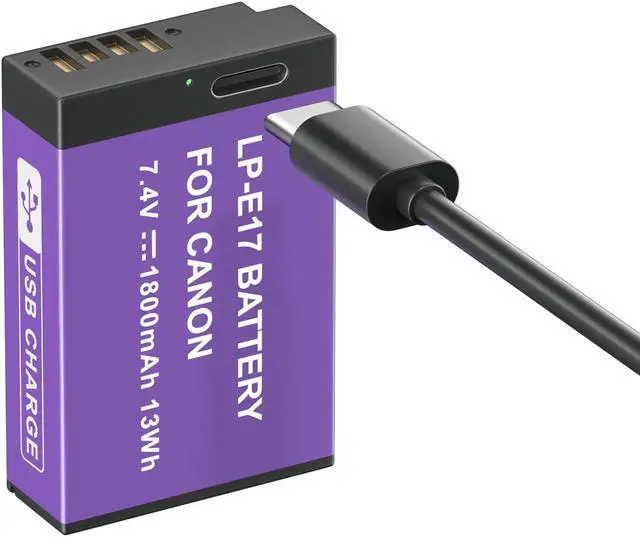 Main image of CITYORK 1800mAh LP-E17 Battery with Type-C USB-C Fast Charging for Canon EOS RP 200D 250D M3 M5 M6 750D 760D T6i T6s 800D 8000D Kiss X8i Camera 7.4v