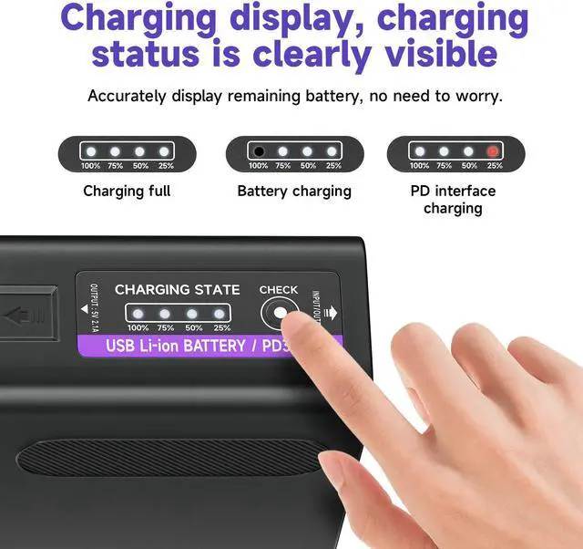 Alt view image 3 of 7 - CITYORK NP F980 Battery 7.2v 11800mAh with DP 30W Type-C 2 Hour Fast Charging for Sony Camera Camcorder Led Video Light F530 F550 F570 F750 F770 F930 F950 F960