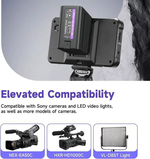 Alt view image 4 of 7 - CITYORK NP F980 Battery 7.2v 11800mAh with DP 30W Type-C 2 Hour Fast Charging for Sony Camera Camcorder Led Video Light F530 F550 F570 F750 F770 F930 F950 F960