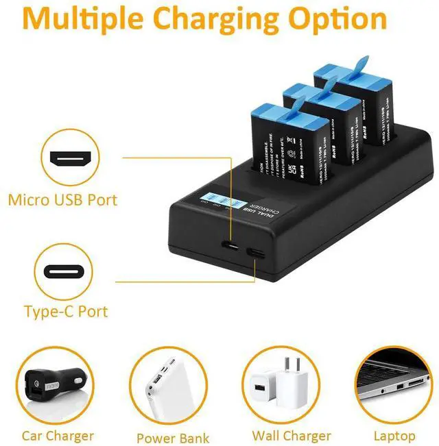 Alt view image 5 of 5 - CITYORK GoPro Battery Storage Box 3-Clot Charger for GoPro Hero 12 Black Hero 11 Black Hero 10 Black Hero 9 Black battery
