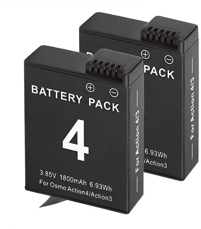 Main image of CITYORK 2 Pack Rechargeable DJI Osmo Action Batteries 3.85V 1800mAh for Osmo Action 3, Osmo Action 4