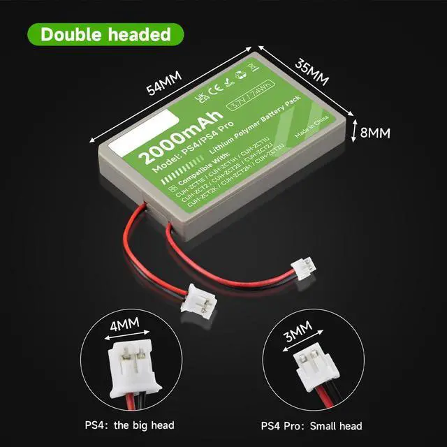 Alt view image 2 of 7 - CITYORK 1-Pack PS4 Battery Replacement for PS4/PS4 Pro/P4 Slim PS4 DualsShock 4 Controller CUH-ZCT1E CUH-ZCT1H CUH-ZCT1U CUH-ZCT2 CUH-ZCT2U 3.7V 2000mAh