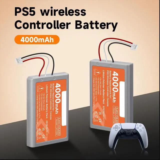 Alt view image 2 of 6 - CITYORK 2-Pack PS5 Battery Replacement for Play Station5 Dual Sense CFI-ZCT1W CFI-ZCT1B CFI-ZCT1U 3.65V 4000mAh