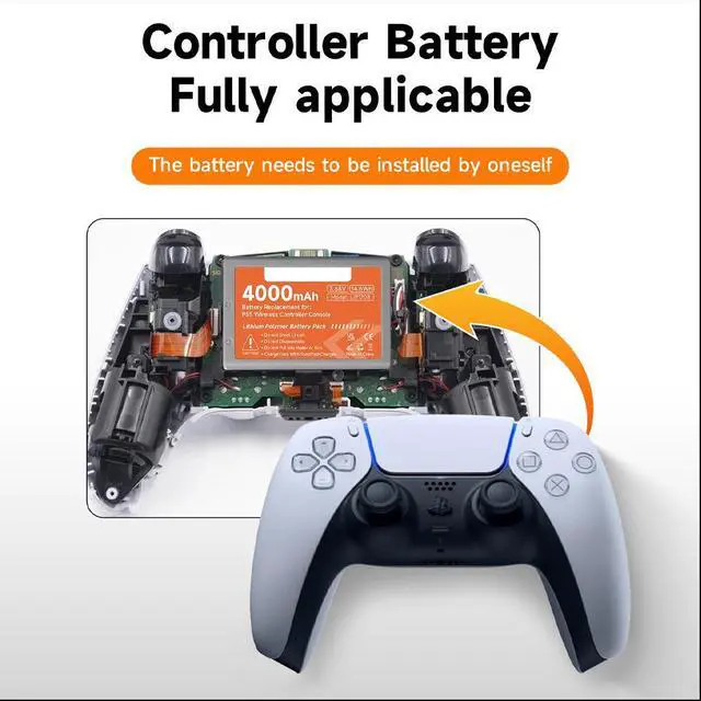 Alt view image 3 of 6 - CITYORK 2-Pack PS5 Battery Replacement for Play Station5 Dual Sense CFI-ZCT1W CFI-ZCT1B CFI-ZCT1U 3.65V 4000mAh