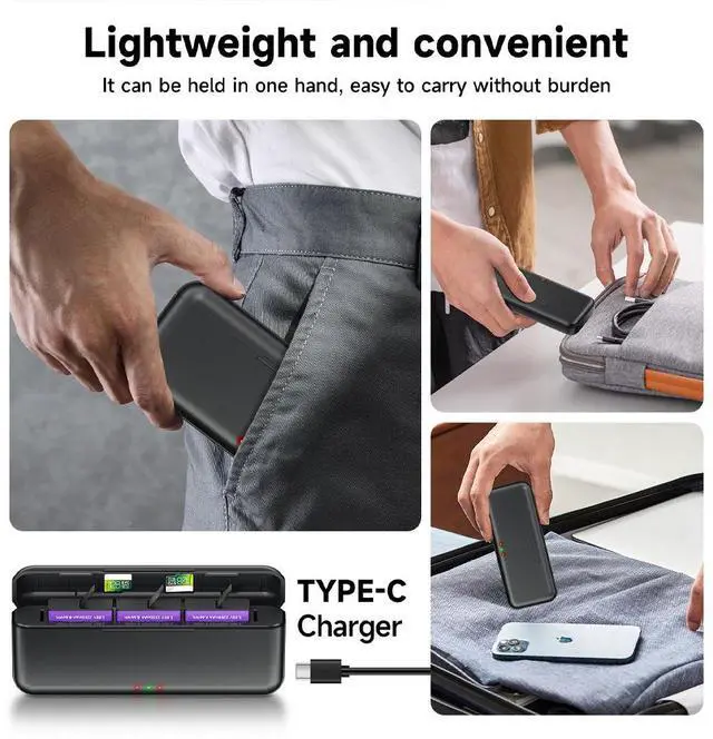 Alt view image 3 of 5 - CITYORK 3-Channel DJI Osmo Action 5 Pro Batteries Fast Charger Hub for DJI Osmo Action 5 Pro,Osmo Action 4 and Osmo Action 3