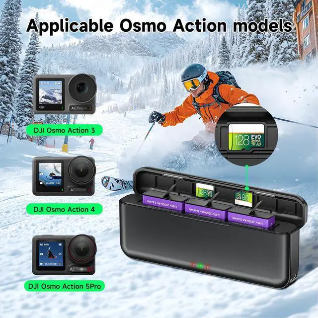 Alt view image 5 of 5 - CITYORK 3-Channel DJI Osmo Action 5 Pro Batteries Fast Charger Hub for DJI Osmo Action 5 Pro,Osmo Action 4 and Osmo Action 3