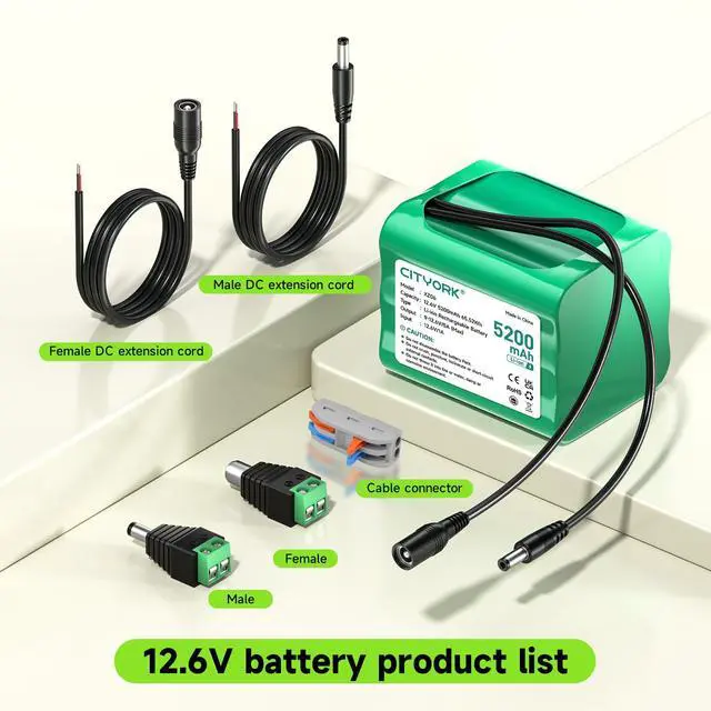 Alt view image 4 of 7 - Rechargeable 12V 5200mAh DC Battery Lithium for 12V Devices, RC Car, Boat, Robot,, Electric Pianos, Solar Panel, CCTV, MP3 Players,DIY Projects,LED Light Strip, Fishing Lights, Kid Ride Car