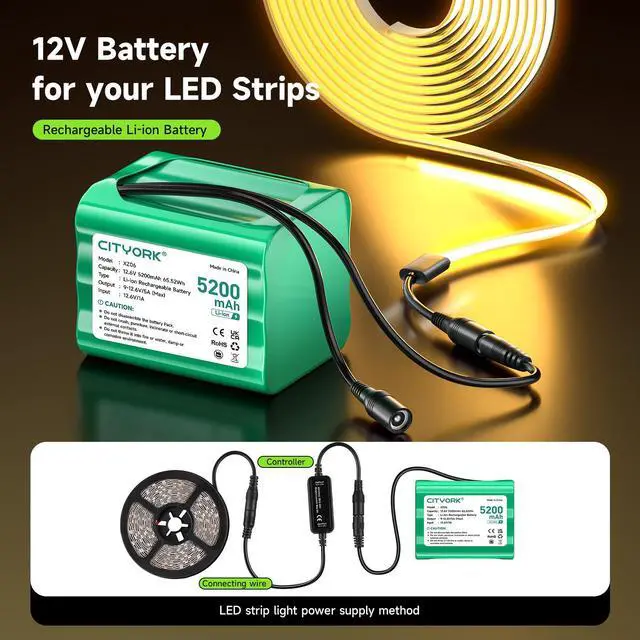 Alt view image 7 of 7 - Rechargeable 12V 5200mAh DC Battery Lithium for 12V Devices, RC Car, Boat, Robot,, Electric Pianos, Solar Panel, CCTV, MP3 Players,DIY Projects,LED Light Strip, Fishing Lights, Kid Ride Car