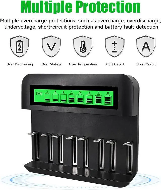 Alt view image 6 of 7 - CITYORK 6 Pack Rechargeable C Batteries with Charger, LCD Display Universal Battery Charger for AA/AAA/C/D 1.2V NI-MH NI-CD Rechargeable Battery (with 3 Battery Boxes)