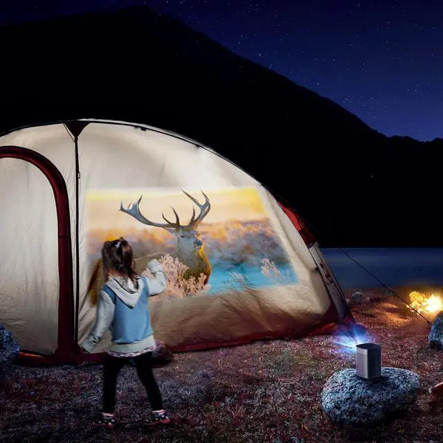 Alt view image 2 of 7 - XGIMI MoGo Pro+ FHD Mini Projector for Home Theatre Screen, 4K Movie/Video Support, Android TV, Smartphone, WiFi, Bluetooth, Portable, Outdoor w/Speaker, Auto Focus/Keystone