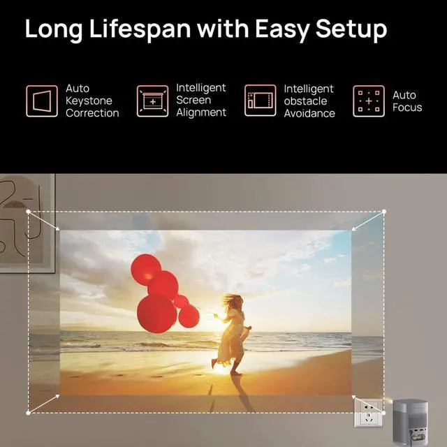 Alt view image 5 of 7 - XGIMI MoGo 2 HD Mini Projector with Speaker with Dolby Audio, Smart Phone, 4k Support, WiFi, Portable for Home Theatre & Outdoor, Gaming