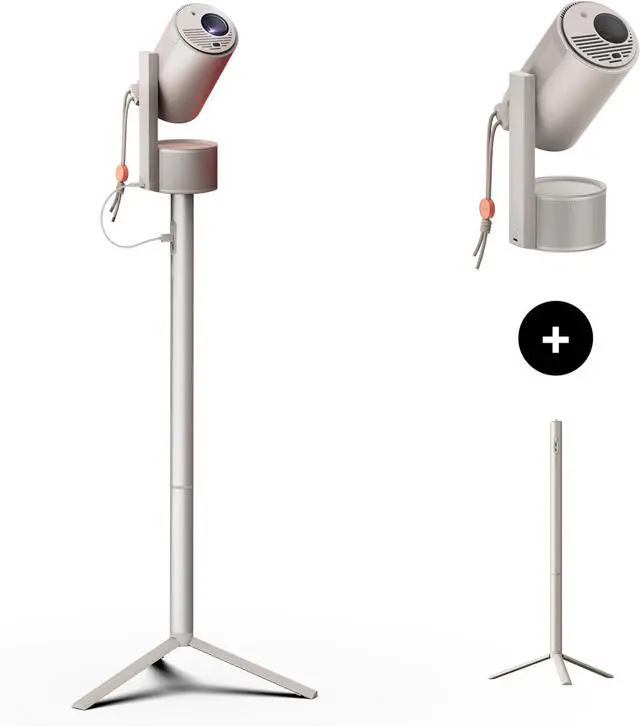 Alt view image 7 of 7 - XGIMI MoGo 3 Pro Home Projector + PowerBase Stand Bundle, Home Theatre Setup, Portable for Outdoor Movies, 4k Support, Smart Mini Projector, Bluetooth/Speaker, Licensed Netflix