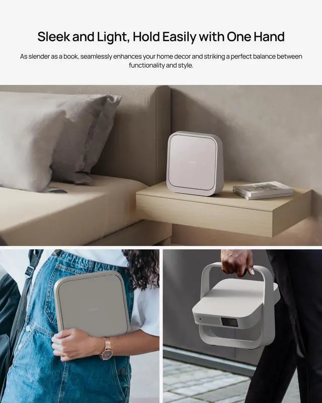 Alt view image 4 of 7 - XGIMI Elfin Flip Full HD Portable Home Theatre Projector w/ Stand, Mini Projector for Outdoor & Indoor, 4k Video Support, Smart Phone, Wifi/Bluetooth, Speaker, Licensed Netflix