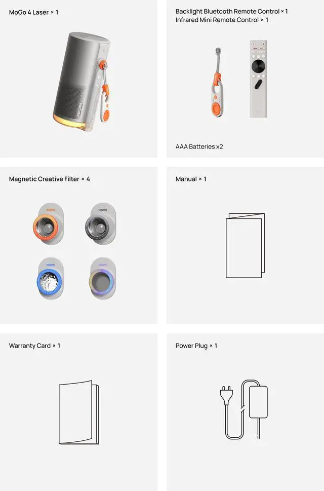 Alt view image 7 of 7 - XGIMI MoGo 4 Laser - Triple Laser Portable Projector, 1080p HD, Google TV, Built-in Battery, 4K Movie Support, Auto Focus/ Keystone, WiFi/Bluetooth, Speaker, Licensed Netflix