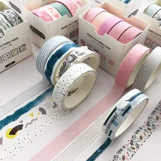 Alt view image 5 of 7 - 5 Rolls Washi Tape Set Creative Basic Skinny Decorative Tapes for Arts, DIY Crafts, Bullet Journals, Planners, Scrapbooking, Wrapping (Dot)