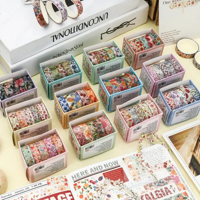 Alt view image 2 of 7 - Flowers Washi Tape Set 60 Rolls Floral Patterns Decorative Skinny Blooms Masking Tapes for Arts, DIY Crafts, Journals, Planners, Scrapbook, Wrapping (Summer)