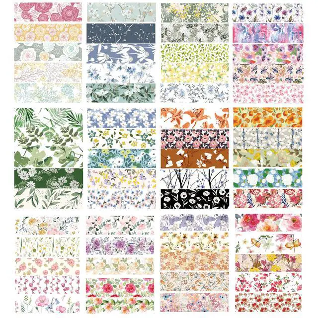 Alt view image 4 of 7 - Flowers Washi Tape Set 60 Rolls Floral Patterns Decorative Skinny Blooms Masking Tapes for Arts, DIY Crafts, Journals, Planners, Scrapbook, Wrapping (Spring)
