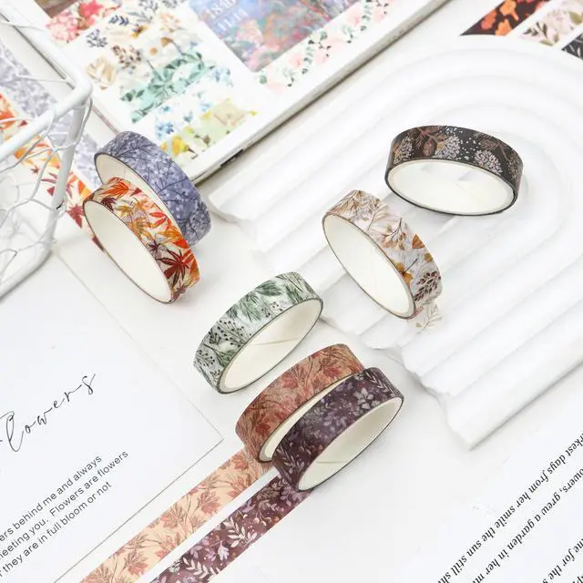 Alt view image 7 of 7 - Flowers Washi Tape Set 60 Rolls Leaves Patterns Decorative Skinny Snow Masking Tapes for Arts, DIY Crafts, Journals, Planners, Scrapbook, Wrapping (Winter)
