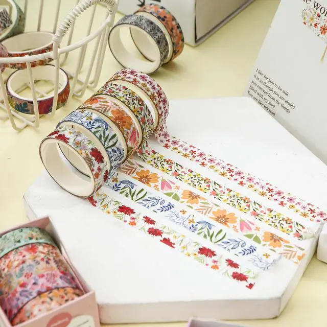 Alt view image 5 of 7 - Flowers Washi Tape Set 60 Rolls Floral Patterns Decorative Skinny Blooms Masking Tapes for Arts, DIY Crafts, Journals, Planners, Scrapbook, Wrapping (Summer)