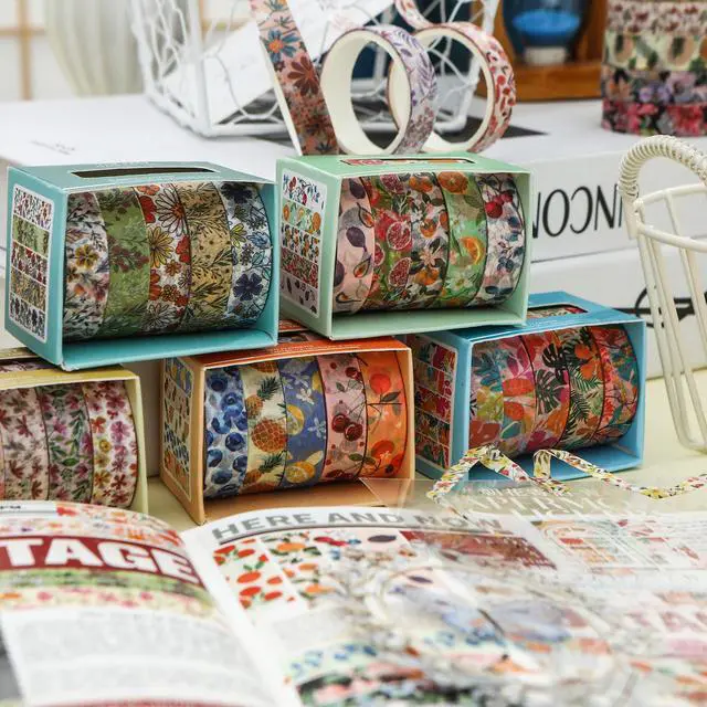Alt view image 6 of 7 - Flowers Washi Tape Set 60 Rolls Floral Patterns Decorative Skinny Blooms Masking Tapes for Arts, DIY Crafts, Journals, Planners, Scrapbook, Wrapping (Summer)